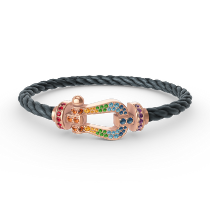 [moco jewelrys]FORCE LARGE HORSESHOE  COLORED DIAMOND BRACELET ROSE GOLD