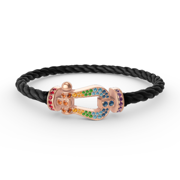 [moco jewelrys]FORCE LARGE HORSESHOE  COLORED DIAMOND BRACELET ROSE GOLD