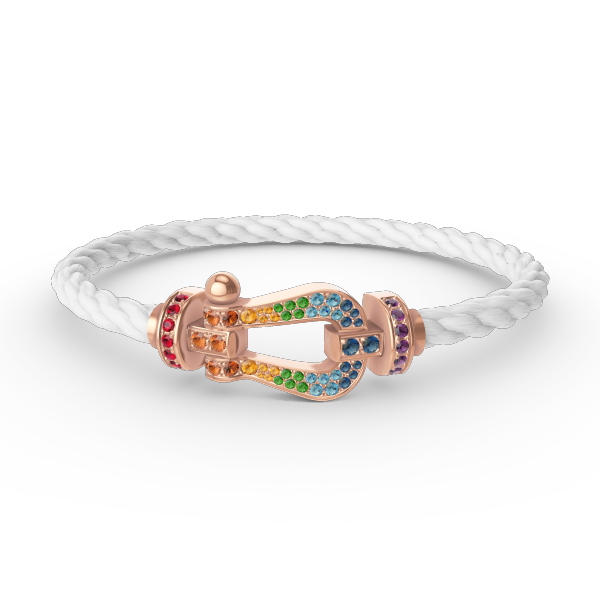 [moco jewelrys]FORCE LARGE HORSESHOE  COLORED DIAMOND BRACELET ROSE GOLD