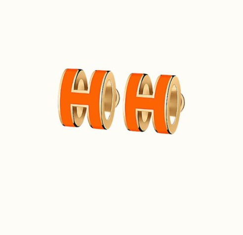[moco jewelrys]MINI POP H EARRINGS ORANGE