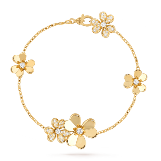 [moco jewelrys]FRIVOLE GOLD 5 FLOWERS BRACELET