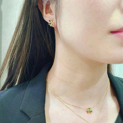 [moco jewelrys]FRIVOLE  FLOWER MALACHITE EARRINGS