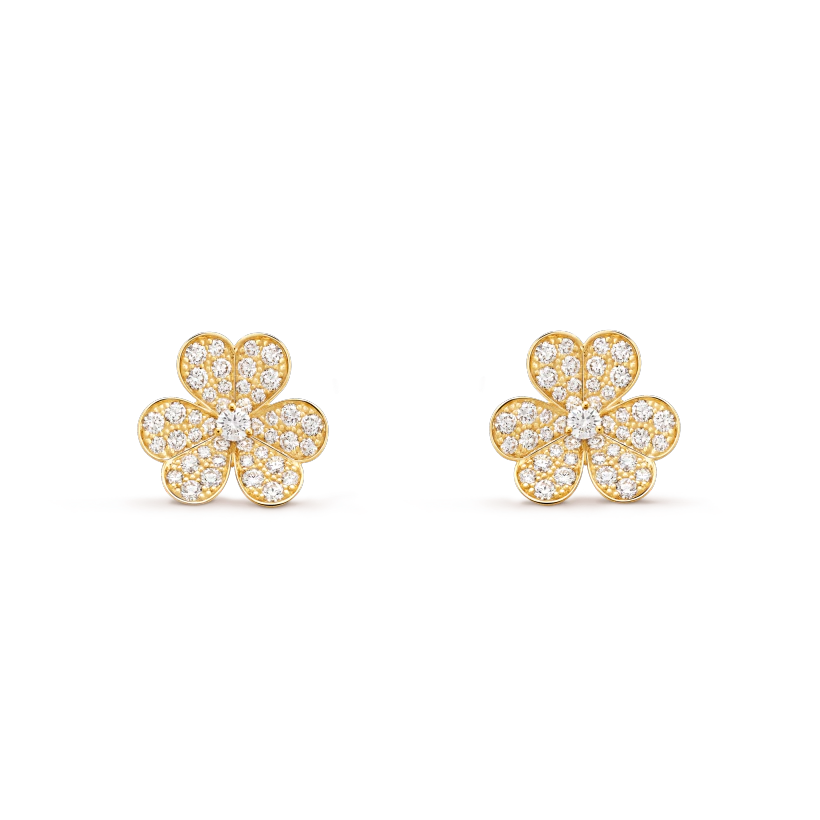 [moco jewelrys]FRIVOLE GOLD FLOWER DIAMOND EARRINGS