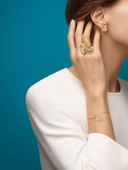 [moco jewelrys]FRIVOLE GOLD FLOWER DIAMOND EARRINGS
