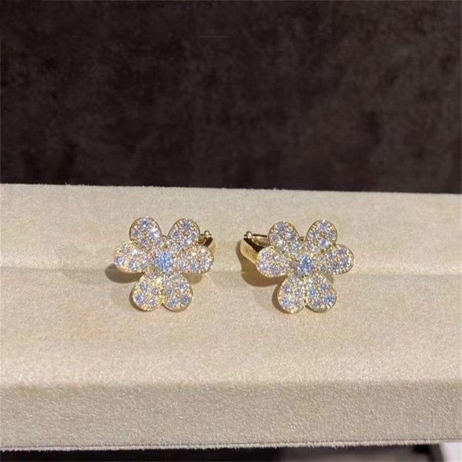 [moco jewelrys]FRIVOLE GOLD FLOWER DIAMOND EARRINGS