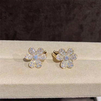 [moco jewelrys]FRIVOLE GOLD FLOWER DIAMOND EARRINGS