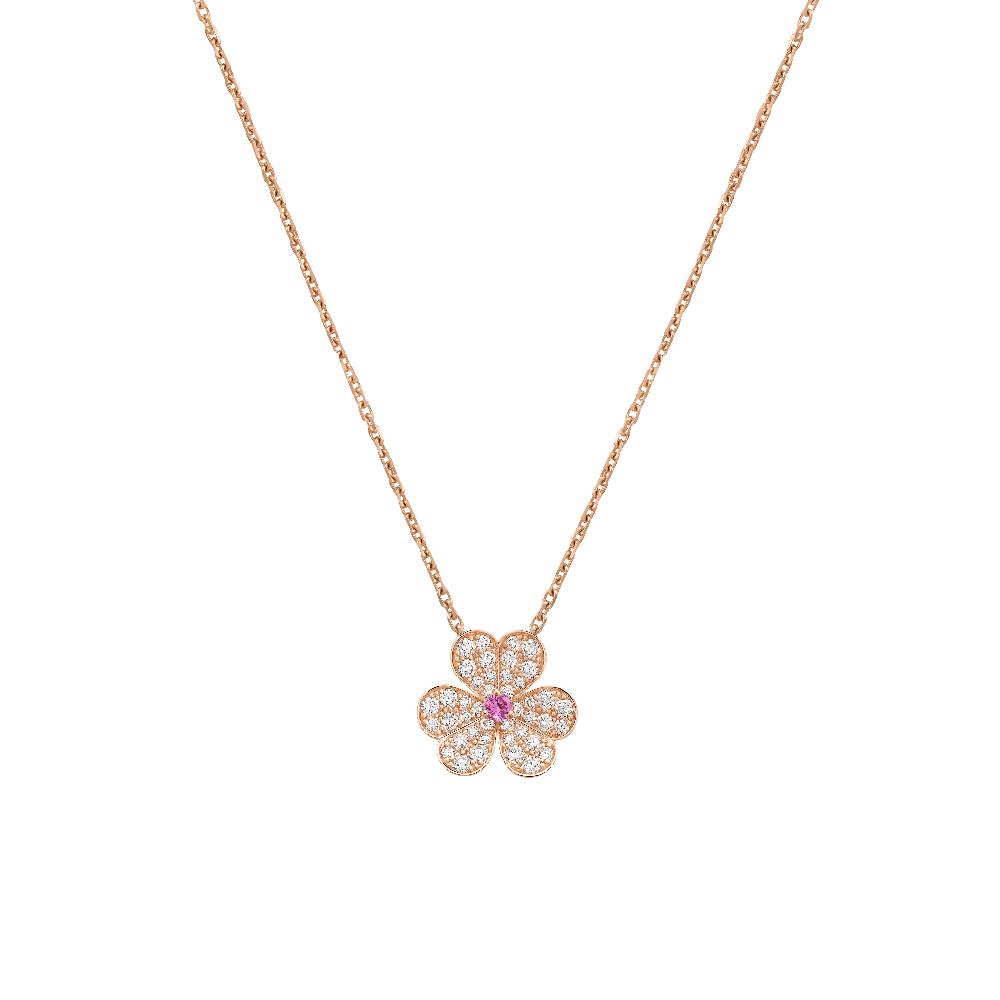 [moco jewelrys]FRIVOLE ROSE GOLD FLOWER DIAMOND NECKLACE