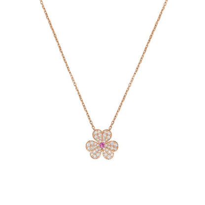[moco jewelrys]FRIVOLE ROSE GOLD FLOWER DIAMOND NECKLACE