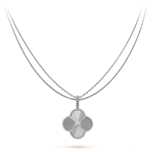 [moco jewelrys]CLOVER 25MM SILVER BIG CLOVER NECKLACE