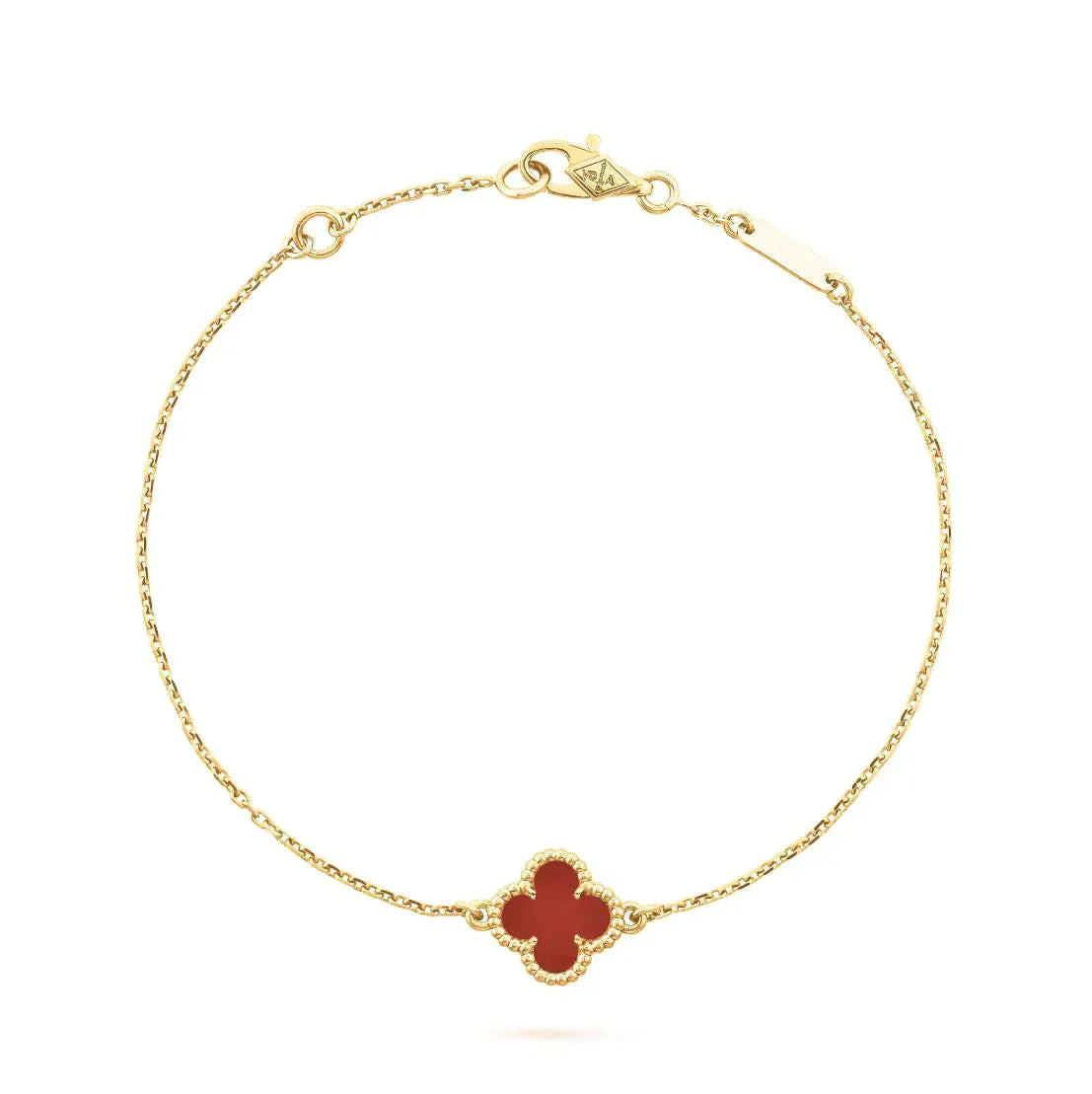 [moco jewelrys]CLOVER  CARNELIAN SINGLE FLOWER BRACELET