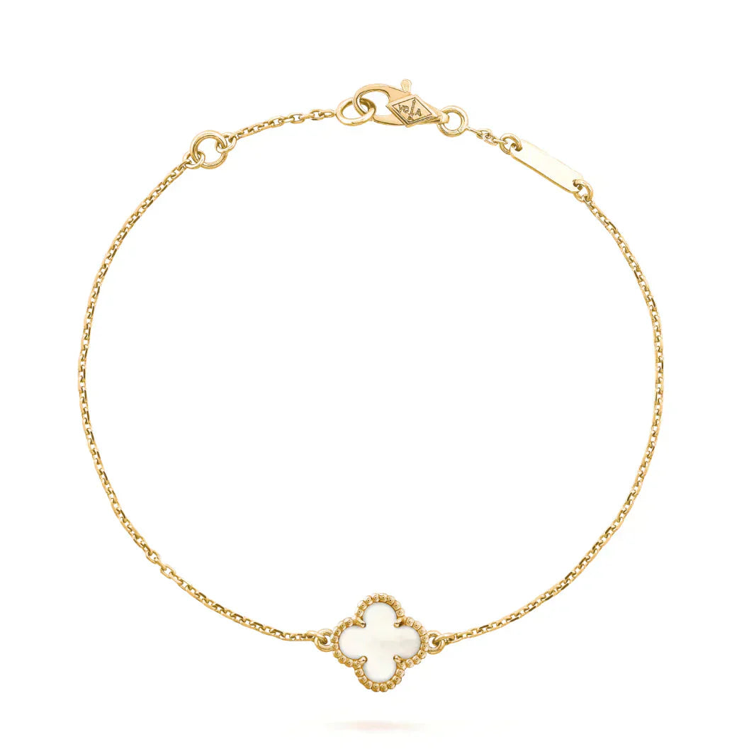 [moco jewelrys]CLOVER WHITE MOP SINGLE FLOWER BRACELET