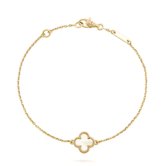 [moco jewelrys]CLOVER WHITE MOP SINGLE FLOWER BRACELET