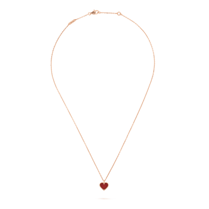 [moco jewelrys]SWEET CLOVER CARNELIAN HEART NECKLACE