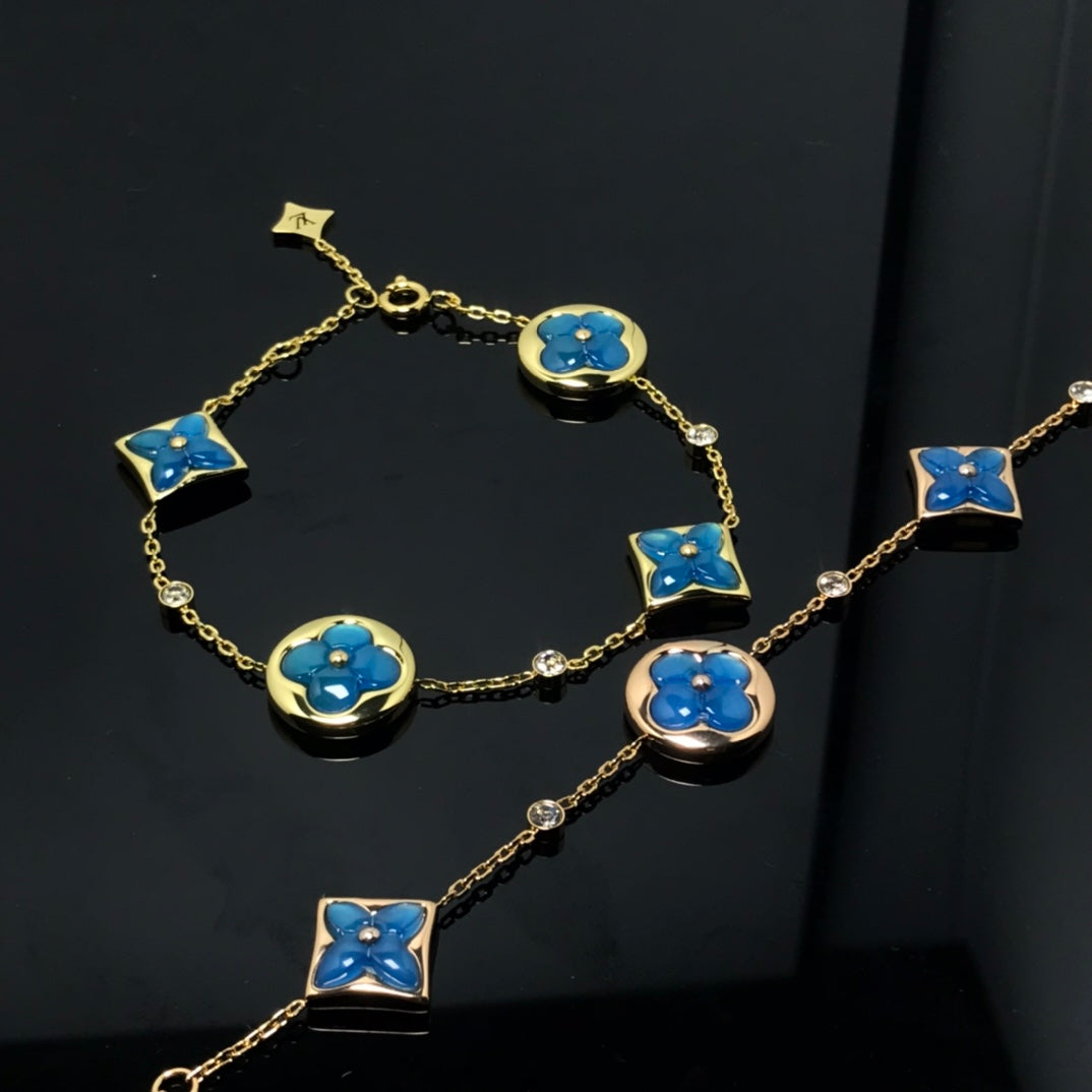 [moco jewelrys]STAR AND SUN 4 MOTIF BLUE BRACELET