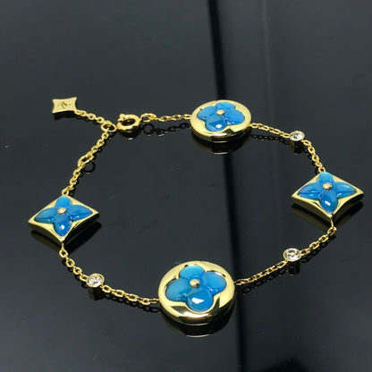 [moco jewelrys]STAR AND SUN 4 MOTIF BLUE BRACELET