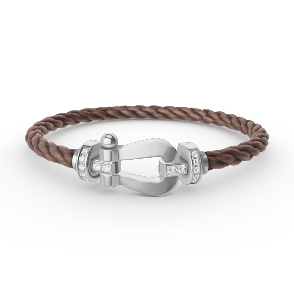 [moco jewelrys]FORCE LARGE HORSESHOE HALF DIAMOND BRACELET SILVER