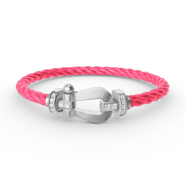 [moco jewelrys]FORCE LARGE HORSESHOE HALF DIAMOND BRACELET SILVER