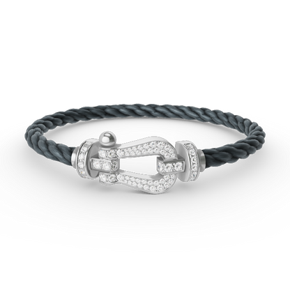 [moco jewelrys]FORCE LARGE HORSESHOE FULL DIAMOND BRACELET SILVER