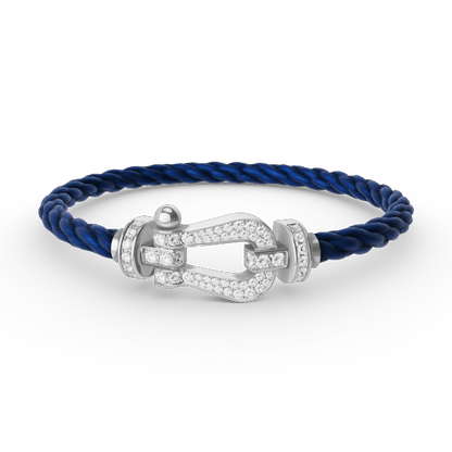 [moco jewelrys]FORCE LARGE HORSESHOE FULL DIAMOND BRACELET SILVER