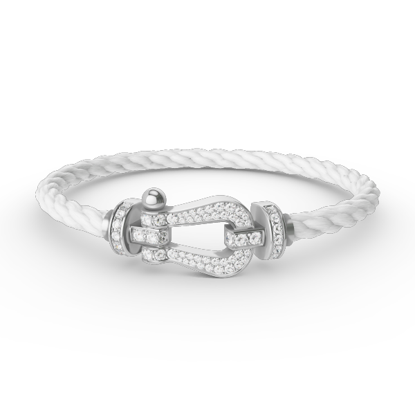 [moco jewelrys]FORCE LARGE HORSESHOE FULL DIAMOND BRACELET SILVER